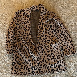 J Crew leopard sweater blazer